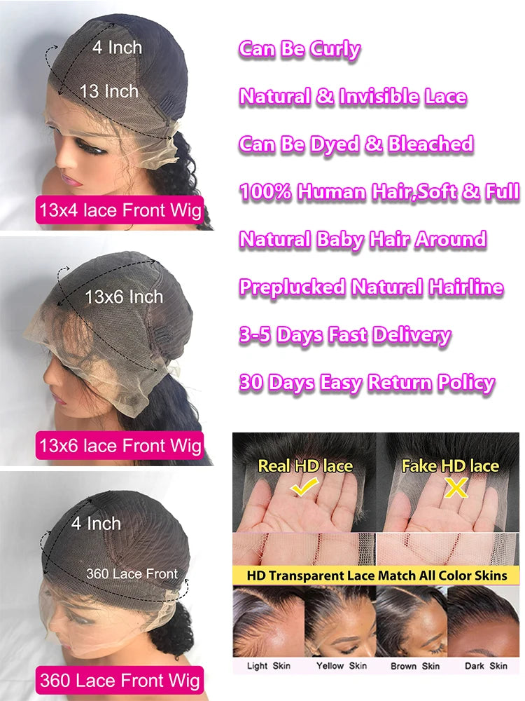 13x6 Deep Wave Lace Frontal Wig Curly