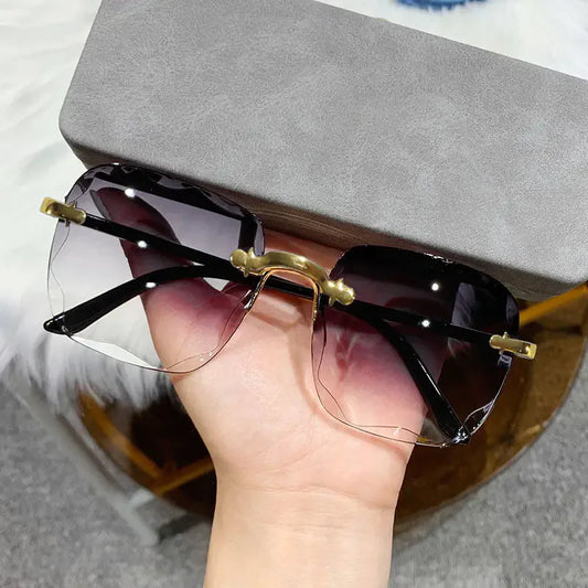3PCS Square Rimless Sunglasse