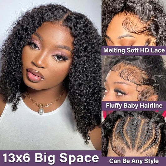 Curly Bob Wig 13x6