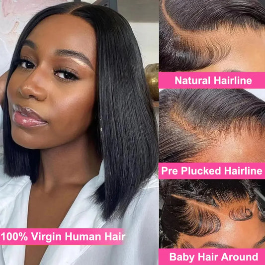 Short Bob Wigs Bone Straight
