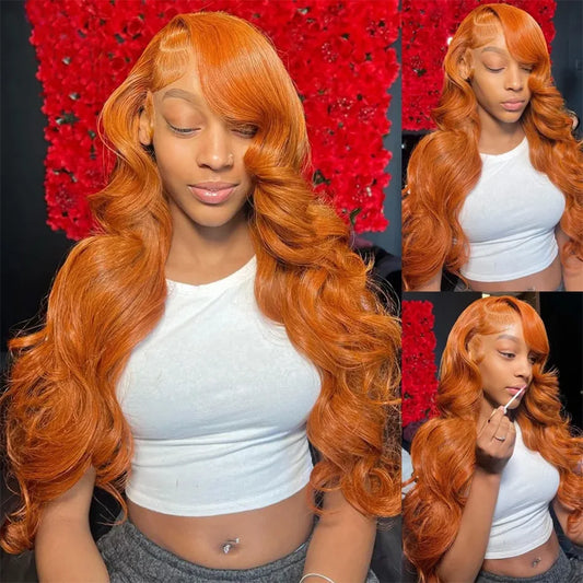 34 36 Inch Orange Ginger curly wigs