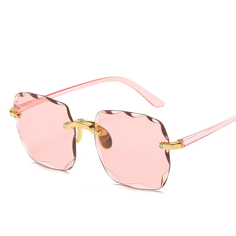 3PCS Square Rimless Sunglasse
