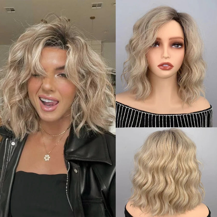 Synthetic Wavy Bob Wig curly