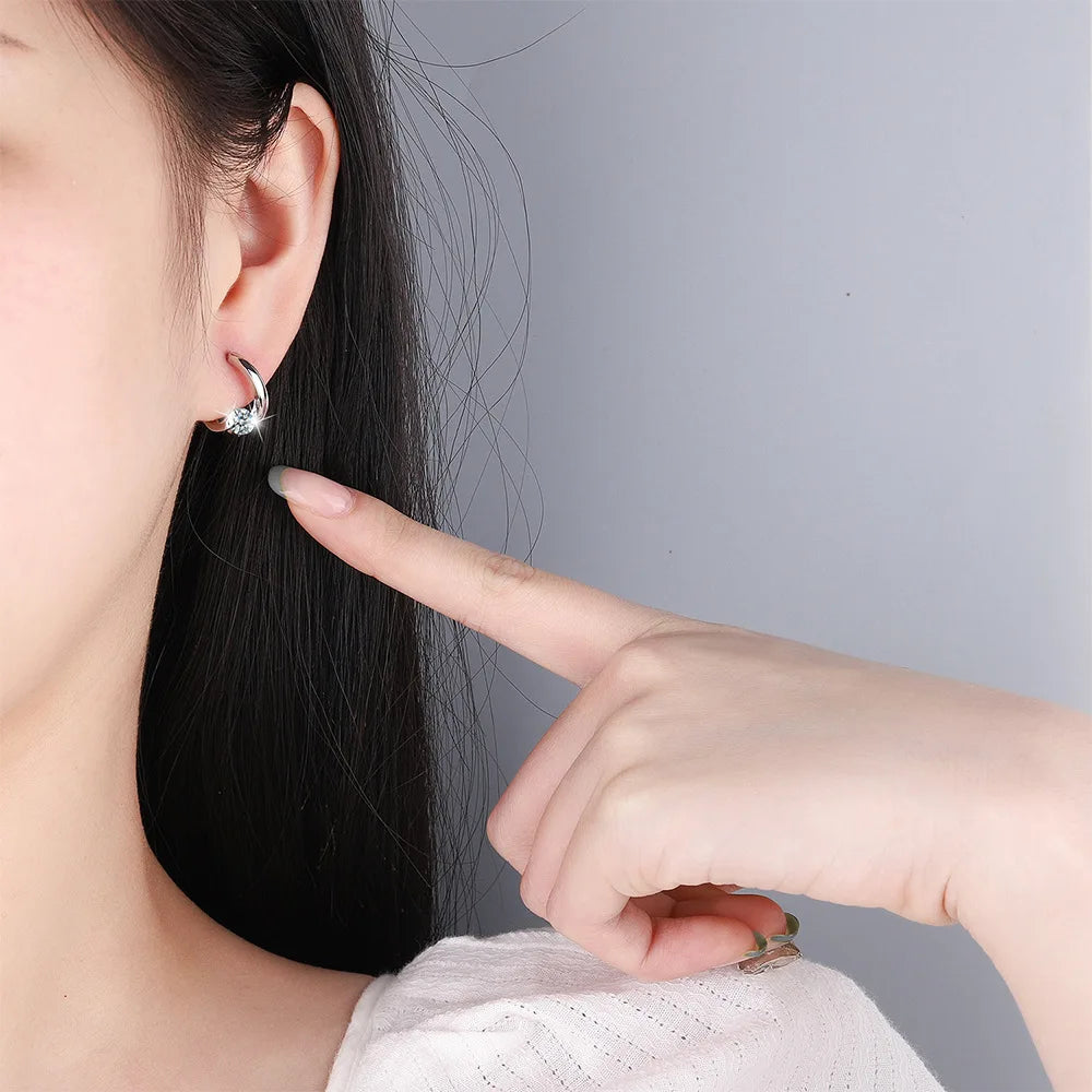 Gold Crystals Simple Earrings