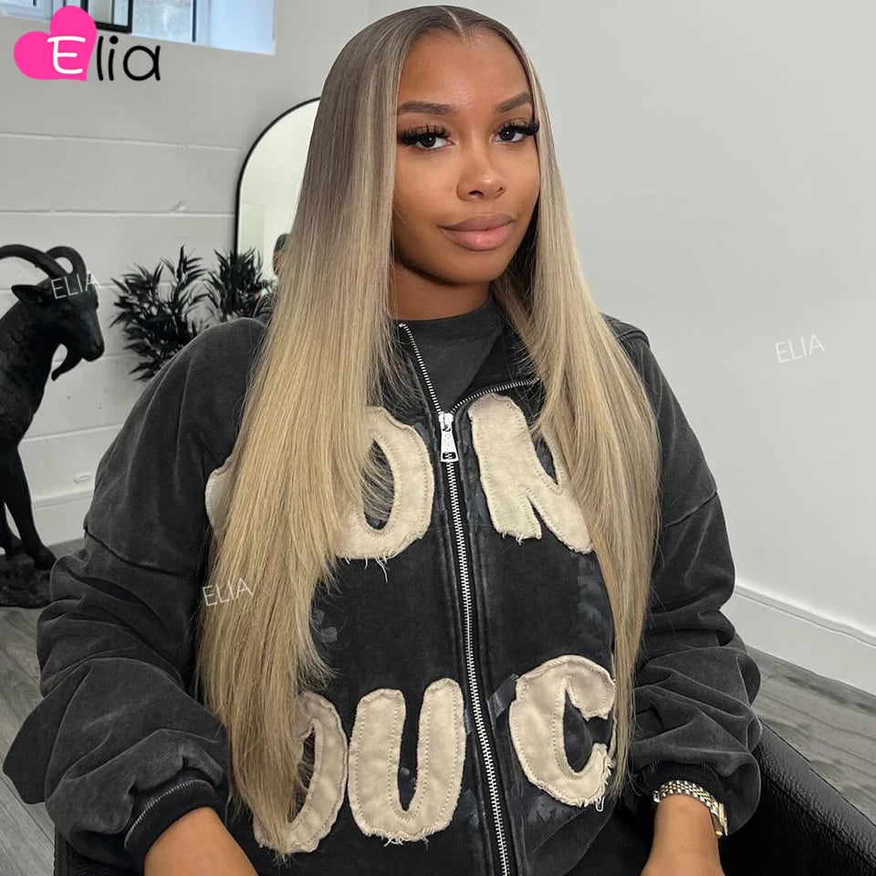 Ombre Ash Blonde Lace Closure Wig