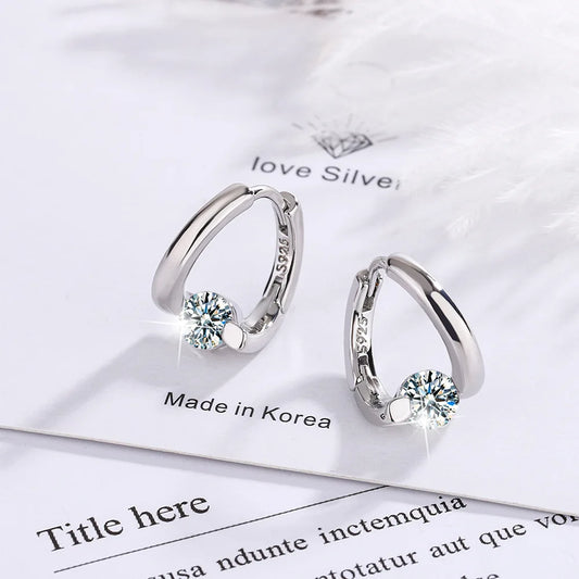 Gold Crystals Simple Earrings