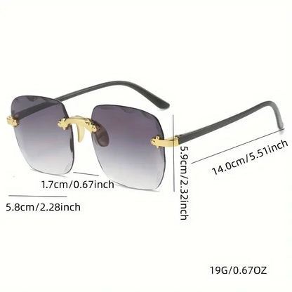 3PCS Square Rimless Sunglasse