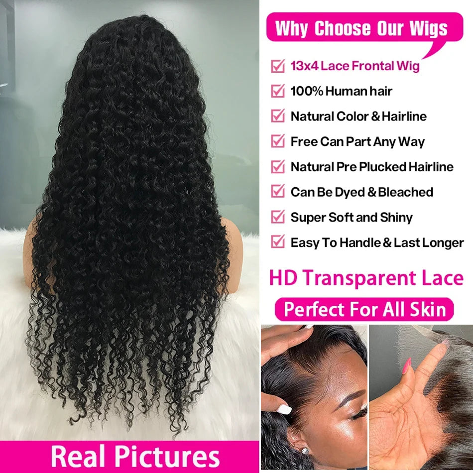 40 Inch Deep Wave Lace Front Wig curly