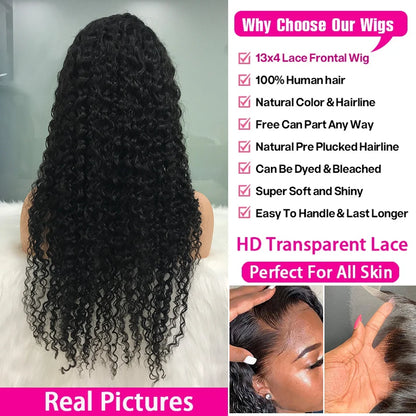 40 Inch Deep Wave Lace Front Wig curly