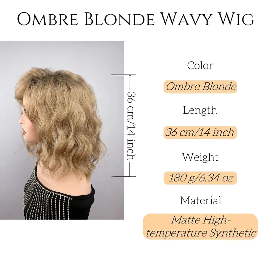 Synthetic Wavy Bob Wig curly