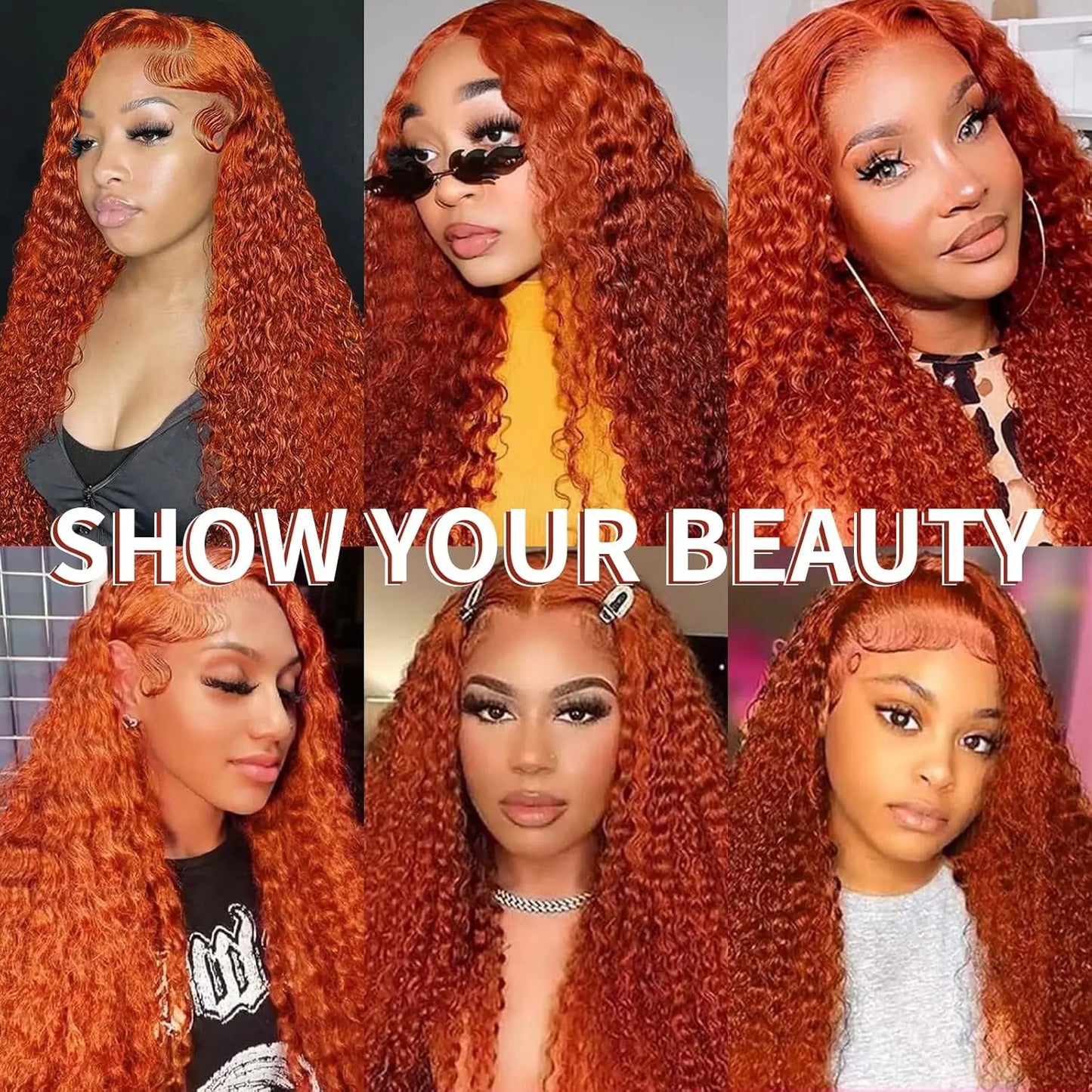 Orange Ginger Lace Front Wig Curly