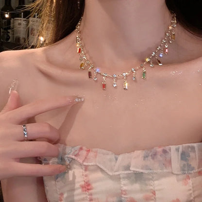 Natural stone choker necklace