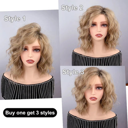 Synthetic Wavy Bob Wig curly