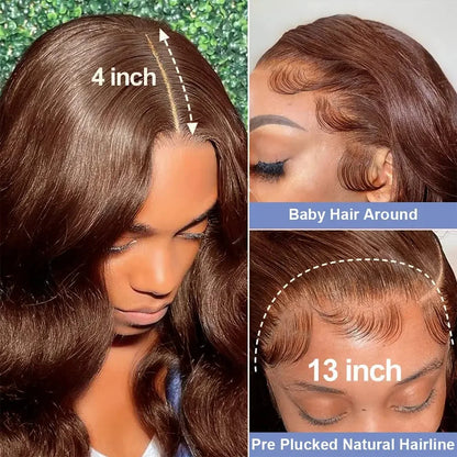Chocolate Brown 13x4 Lace Front Hair