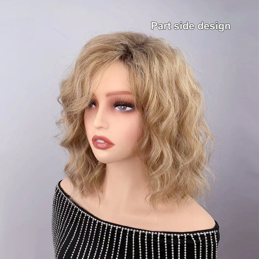 Synthetic Wavy Bob Wig curly