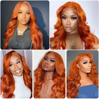13x6 HD Lace Front Orange wigs