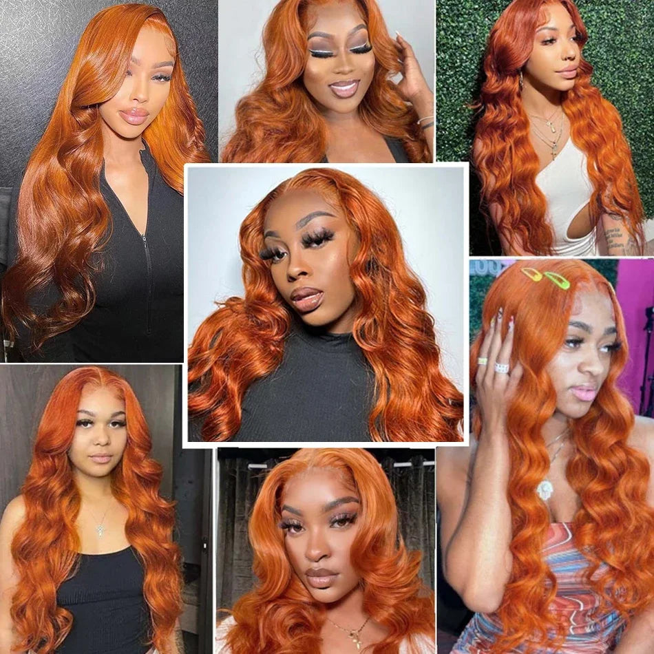 34 36 Inch Orange Ginger curly wigs