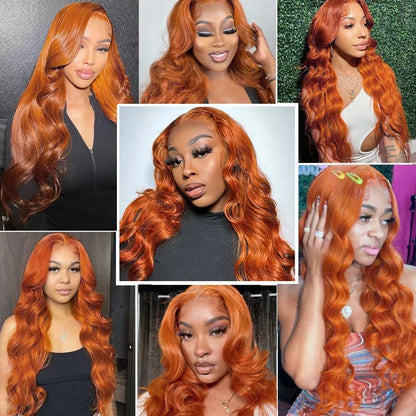 34 36 Inch Orange Ginger curly wigs