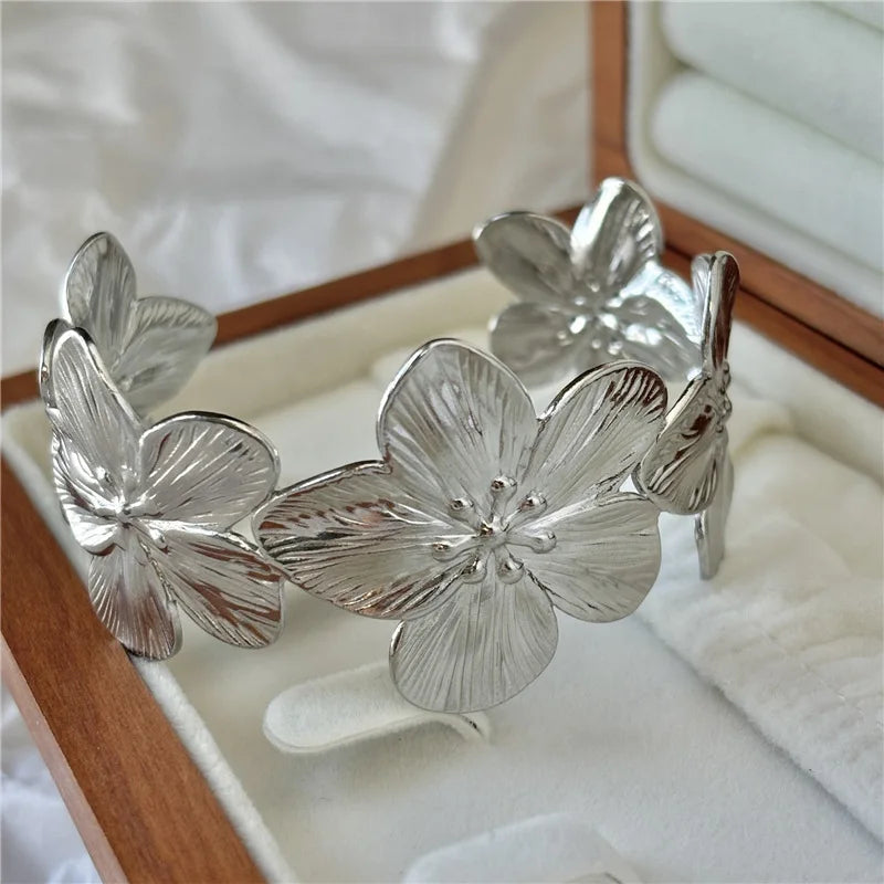 Wide Flower Bracelet