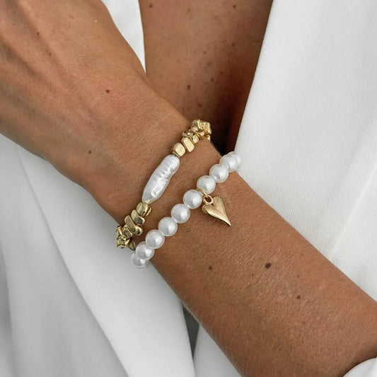 2Pcs/Set Elegant Imitation Pearl Bracelet