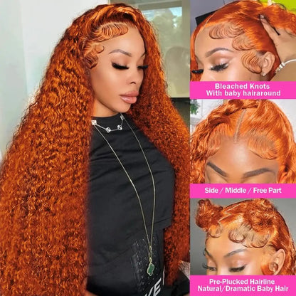 Orange Ginger Lace Front Wig Curly