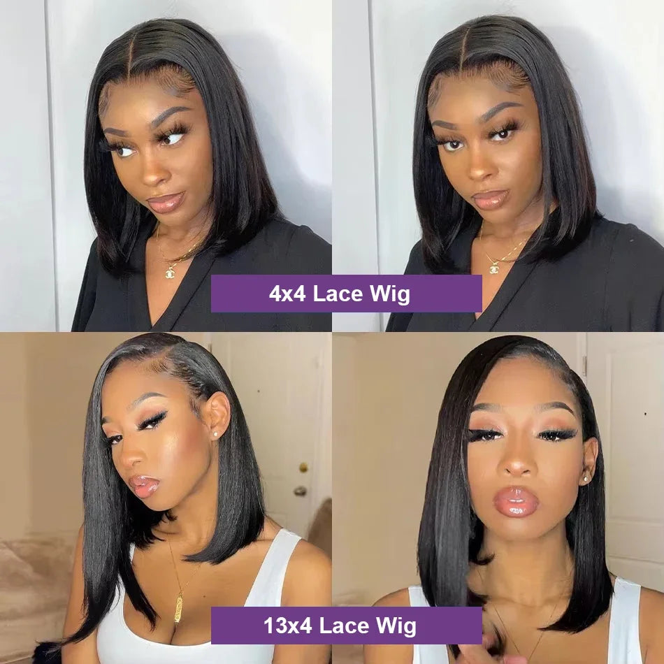 Bob Wig Human Hair 13x4