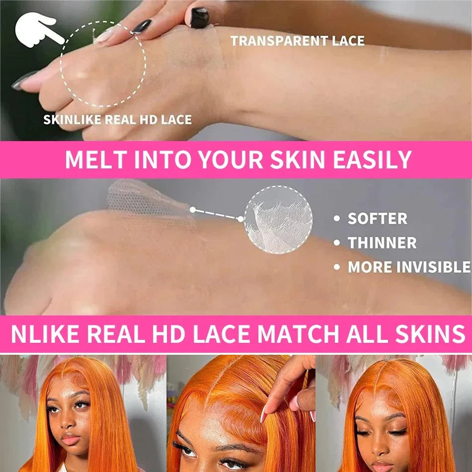 34 36 Inch Orange Ginger curly wigs