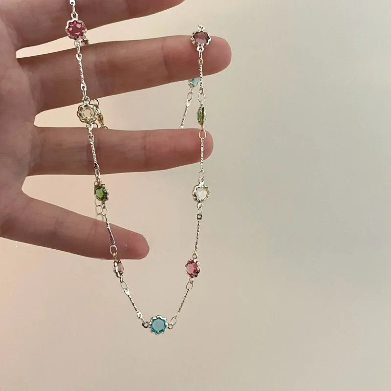 Natural stone choker necklace