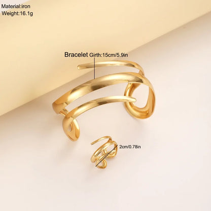 Geometric Line Bracelet Ring