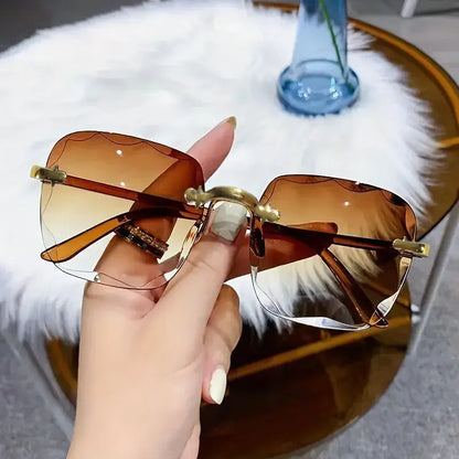 3PCS Square Rimless Sunglasse