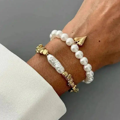 2Pcs/Set Elegant Imitation Pearl Bracelet