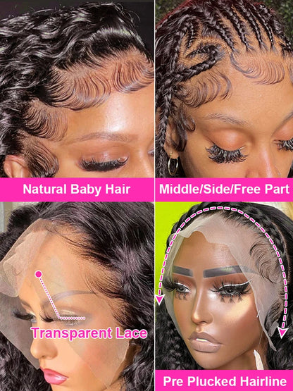40 Inch Deep Wave Lace Front Wig curly