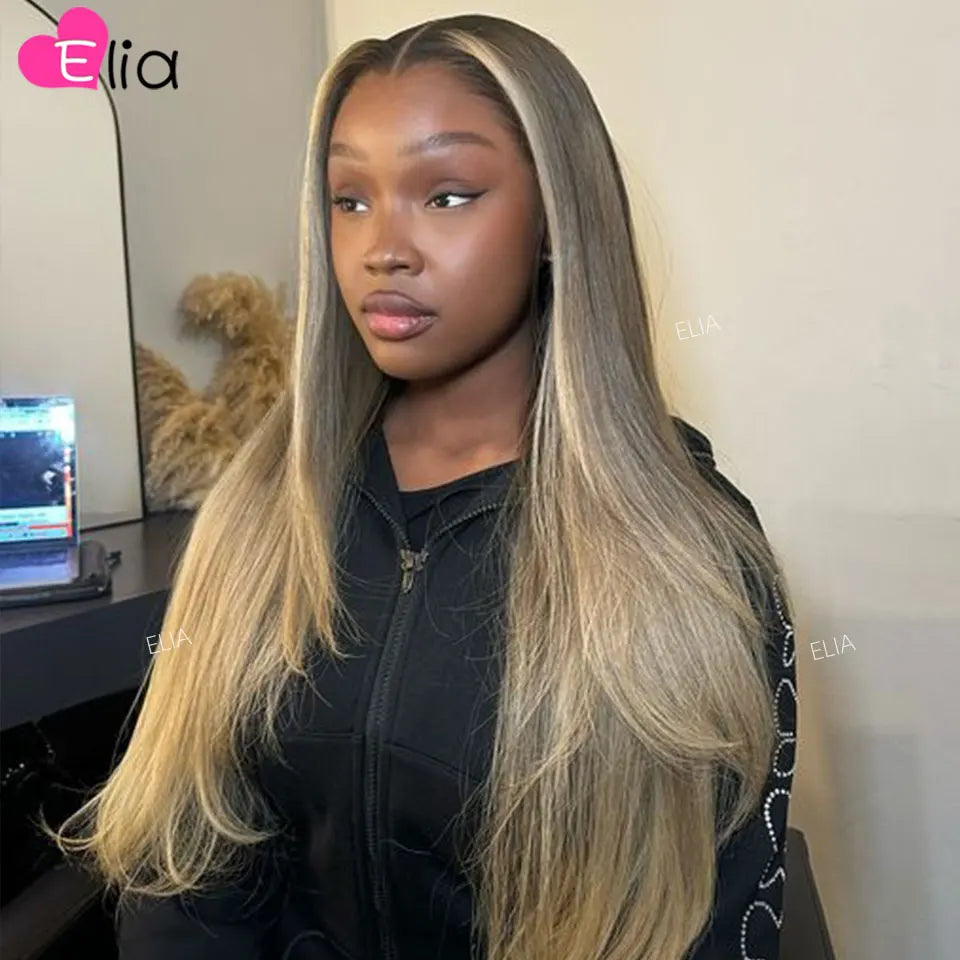 Ombre Ash Blonde Lace Closure Wig
