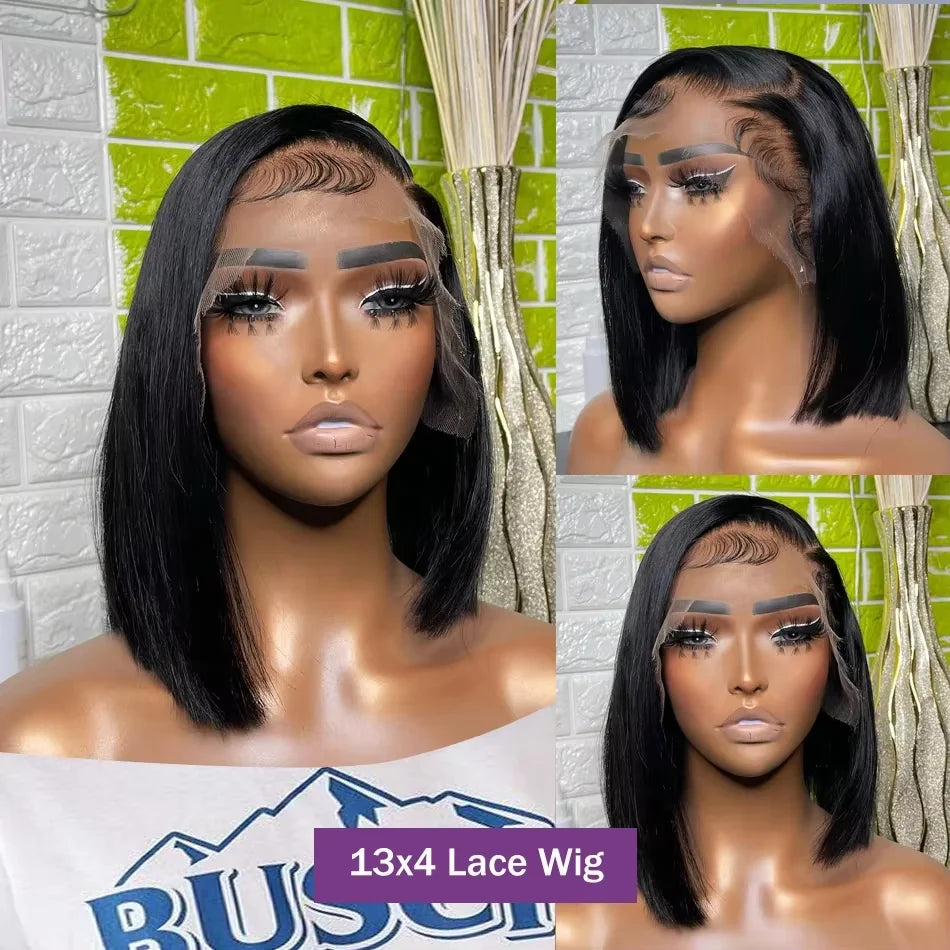 Bob Wig Human Hair 13x4