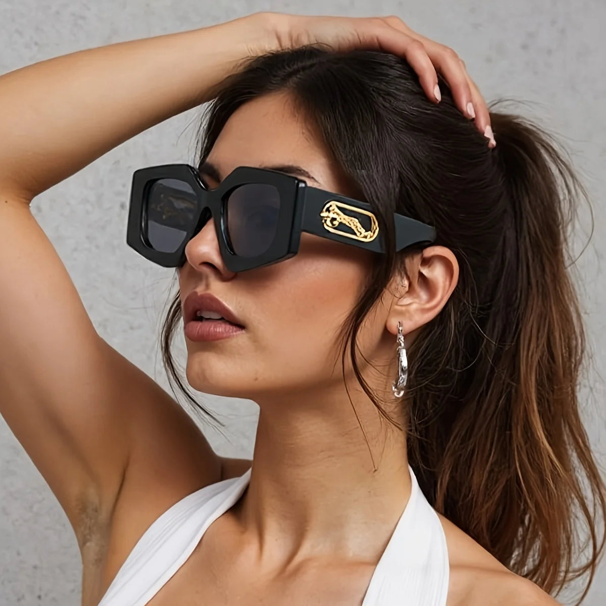 Black Geometric Glasses