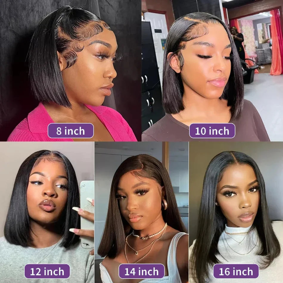 Bob Wig Human Hair 13x4