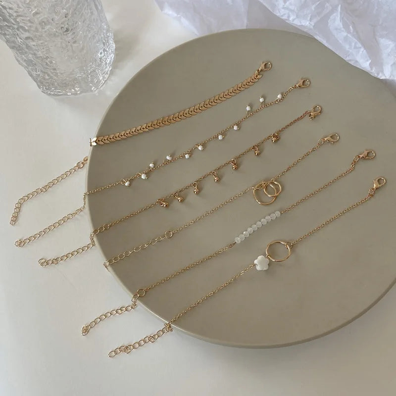 Trendy 6-Piece Stackable Bracelet Set