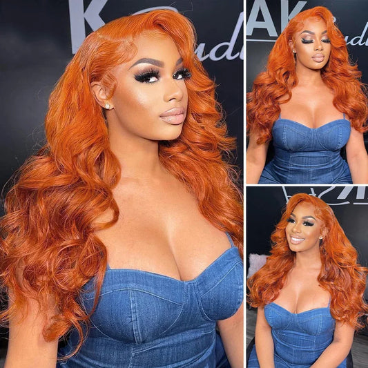 13x6 HD Lace Front Orange wigs