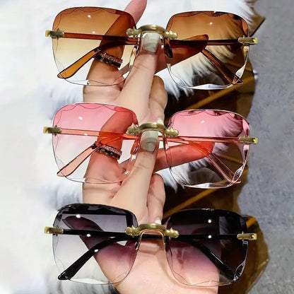 3PCS Square Rimless Sunglasse