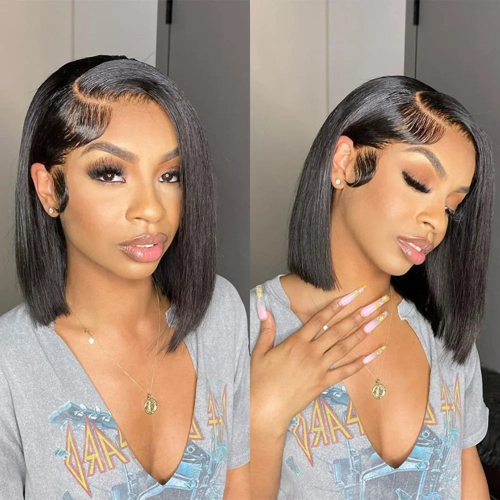 Bob Wig Human Hair 13x4
