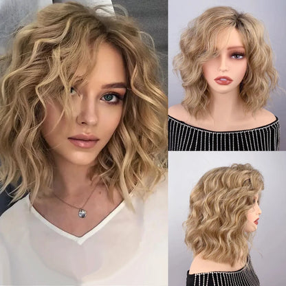 Synthetic Wavy Bob Wig curly